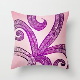 Pink feathers Throw Pillow
