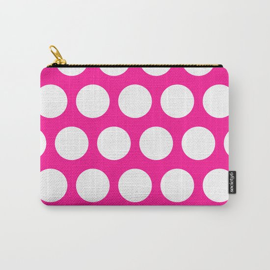 Big polka dots on deep pink Carry-All Pouch