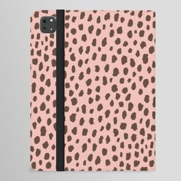 Pink and Brown Dalmatian Spots (brown/pink) iPad Folio Case