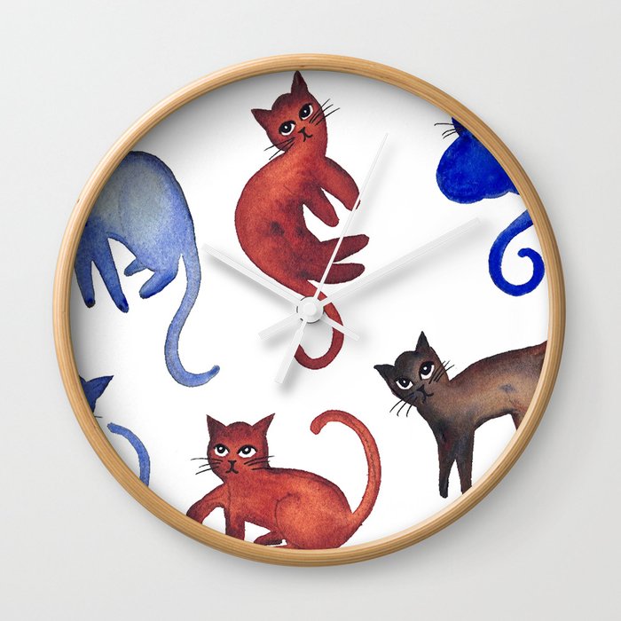Virginia Cat Pattern Wall Clock