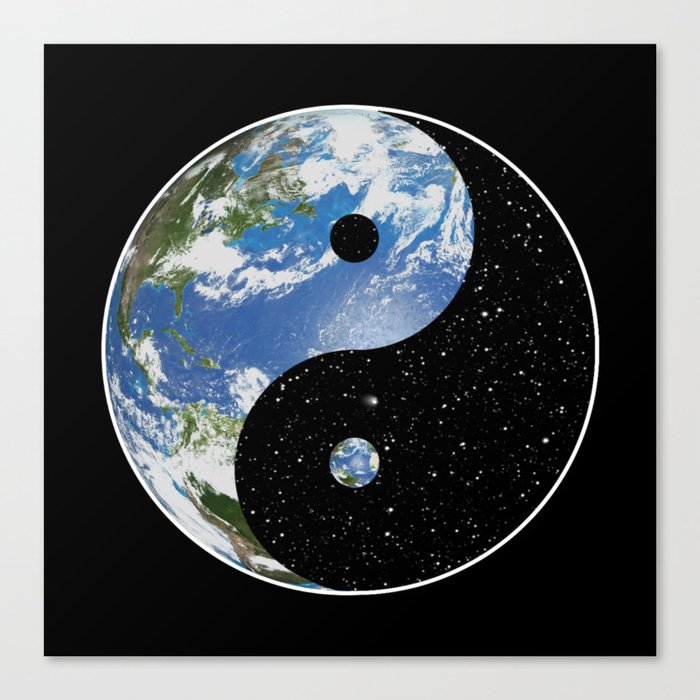 Earth / Space Yin Yang Canvas Print