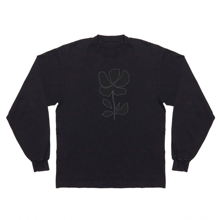 Flower in Scandinavian Minimalism Style Long Sleeve T Shirt