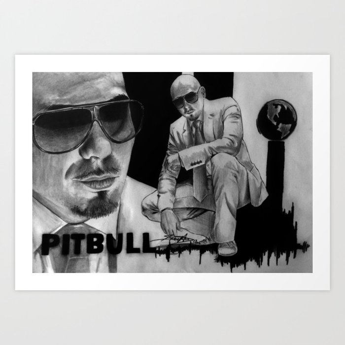 Pitbull Art Print by Anush's Art | Society6