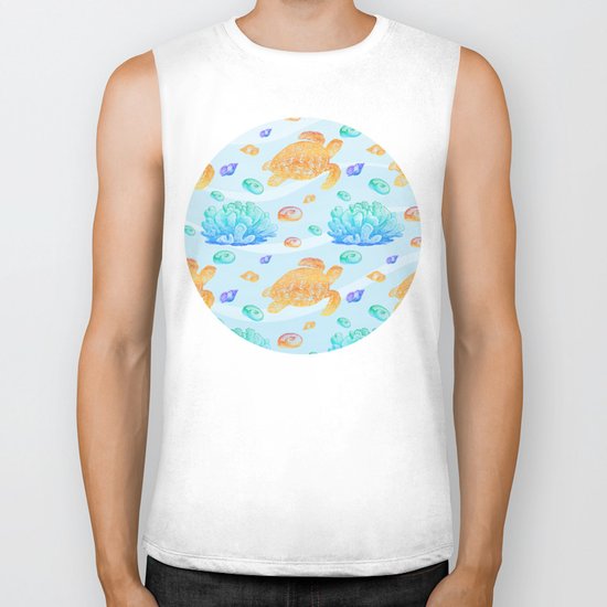 Marine Pattern 10 Biker Tank