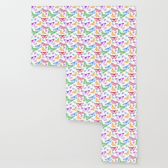 Colorful Rainbow Butterflies Wallpaper By Redwyverndesigns Society6