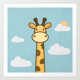 Kawaii Cute Giraffe Art Print