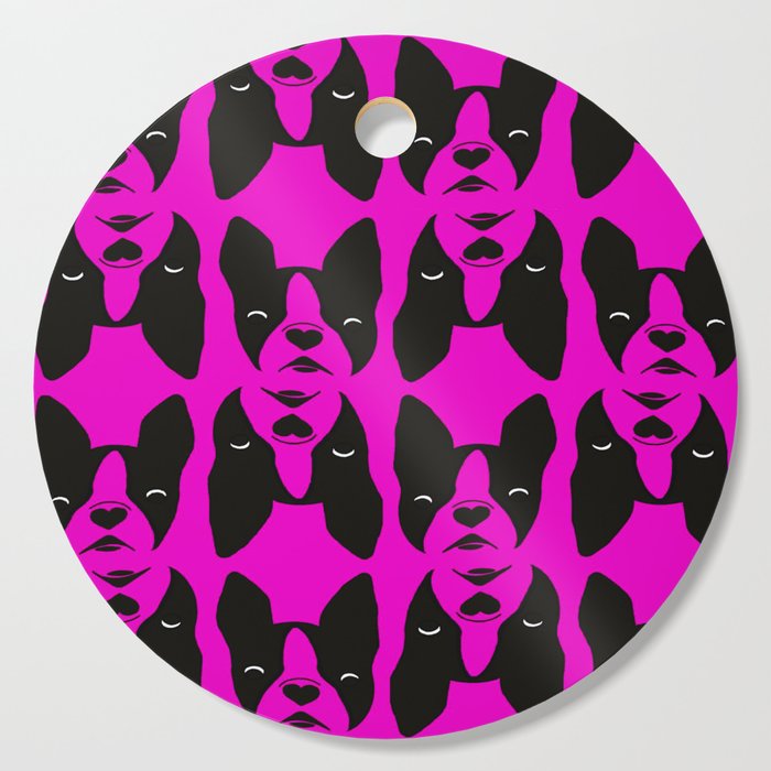 Frenchie Hot Pink Cutting Board