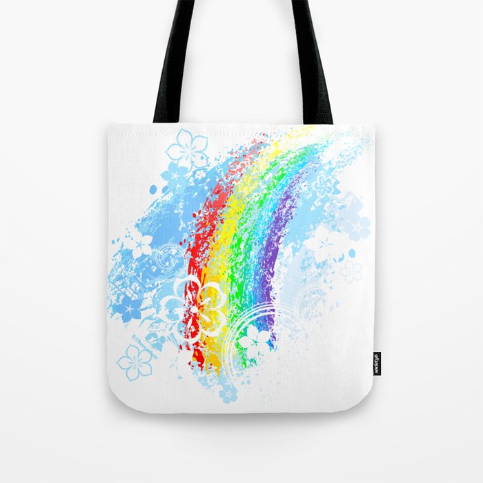Rainbow Painted Tote Bag