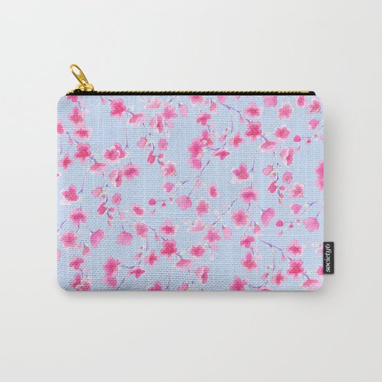 Cherry Blossoms Periwinkle (For Mackenzie) Carry-All Pouch