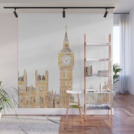 Big Ben and Westminster palace watercolor  Wall Mural