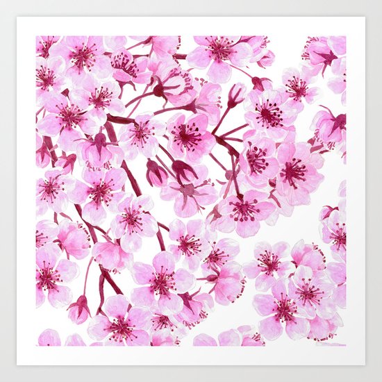 Cherry blossom pattern Art Print