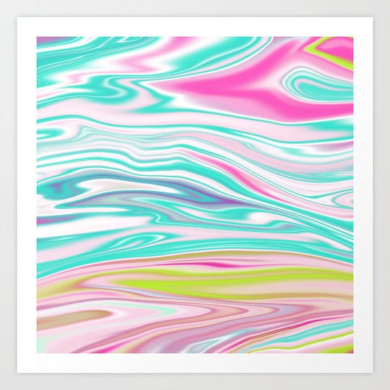 Iridescent Marble 12 Art Print