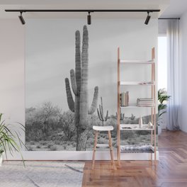 Desert Cactus BW Wall Mural