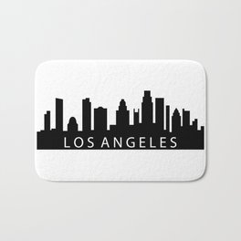 Los Angeles skyline Bath Mat | States, Skyline, Poster, Landscape, Street, Landmark, Scraper, Modern, Skyscraper, White 