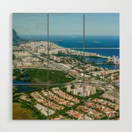 Brazil Photography - Overview Over Bertioga By The Blue Ocean Shore Wood Wall Art