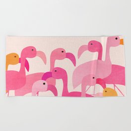 Florida Flamingos Beach Towel