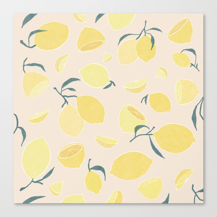zesty yellow Lemon Canvas Print