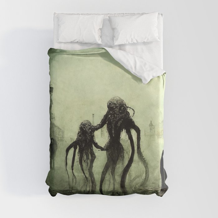 Nightmares are living in our World Duvet Cover