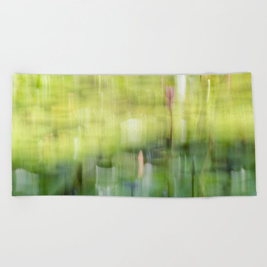 Tropical Impressionism - Lily Pond Beach Towel