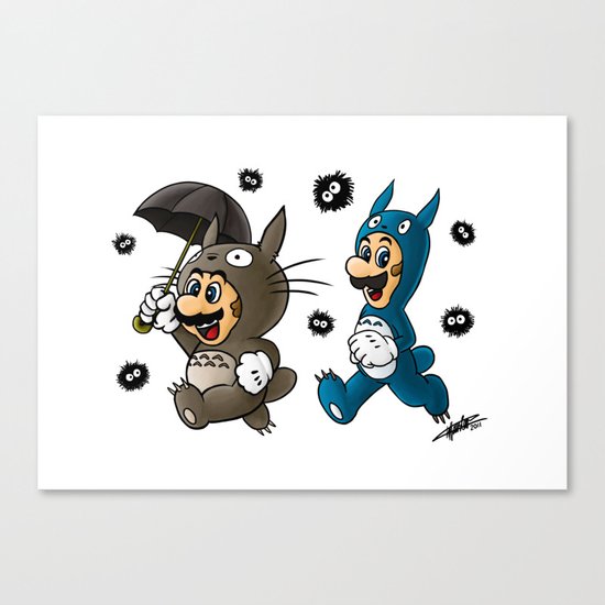 Super Totoro Bros. Alternative Canvas Print