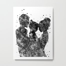 Mother father and daughter Metal Print | Father, Loveart, Fatheranddaughter, Momanddaughter, Family, Painting, Motherwithdaughter, Parentlove, Motheranddaughter, Watercolor 