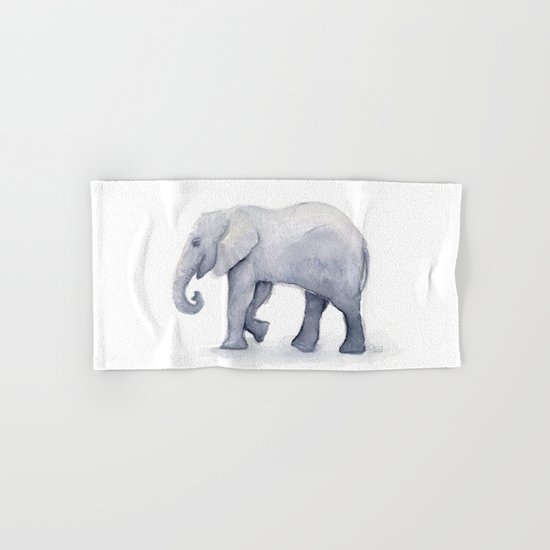 Elephant Watercolor Hand & Bath Towel