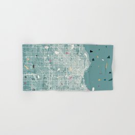 Milwaukee City Map - Terrazzo Hand & Bath Towel