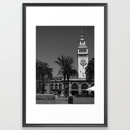 San Francisco Ferry Building Framed Art Print | Black and White, Photo, Landscape, Architecture 