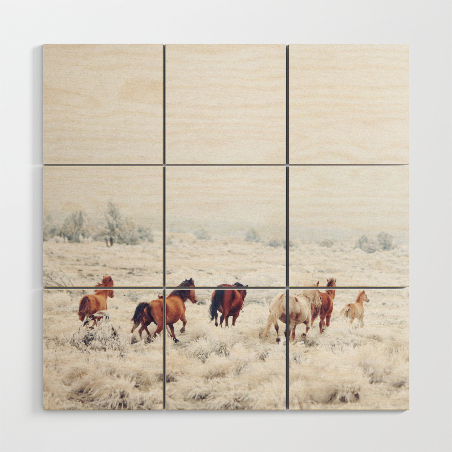 Winter Horses Wood Wall Art By Kevinruss Society6