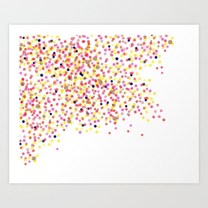 Watercolor Confetti Art Print By Saraberrenson Society6
