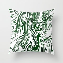 Royal green marble design Throw Pillow