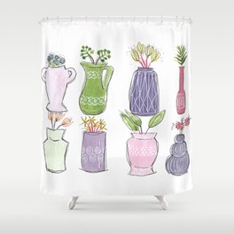 Flowers in vases Shower Curtain