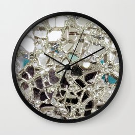 An Explosion of Sparkly Silver Glitter, Glass and Mirror Wall Clock