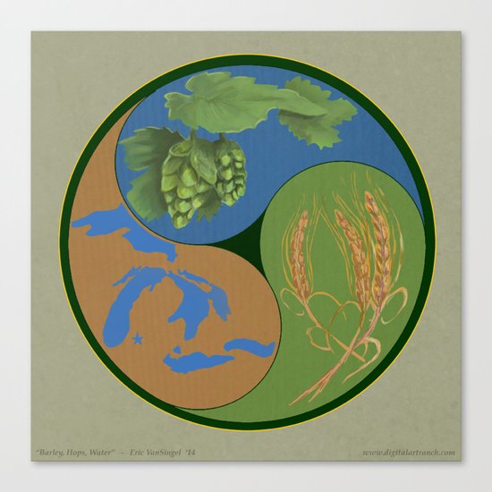 Barley, Hops, Water Canvas Print