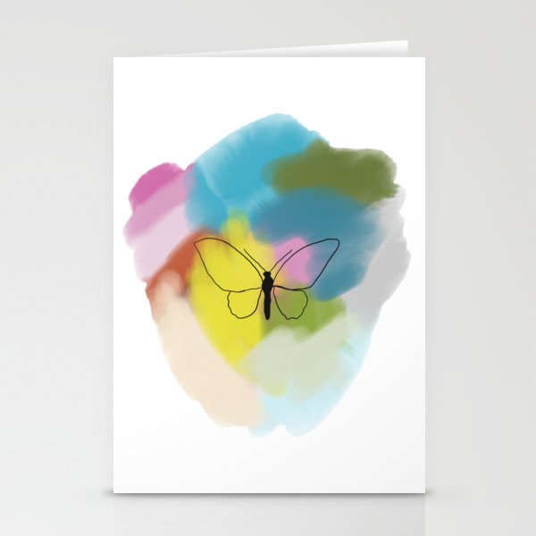 rainbow butterfly Stationery Cards