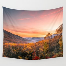 Autumn Sunrise in the Great Smoky Mountains of Tennessee Wall Tapestry