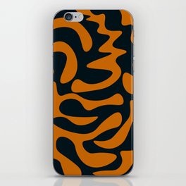 Abstract Mid century Modern Shapes pattern - Orange and Navy iPhone Skin