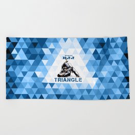 Blue Bjj Triangle choke. Jiu-jitsu grappling Beach Towel