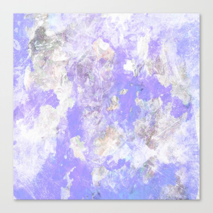 Purple Pastel Ocean Marble Watercolor Water Waves Brushstrokes Canvas Print