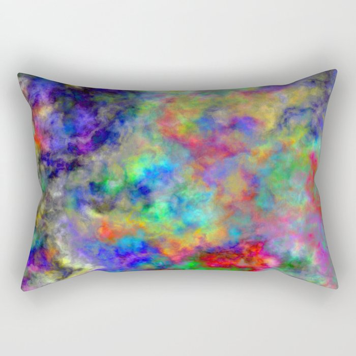 Abstract bright colorful watercolor brushstrokes pattern Rectangular Pillow