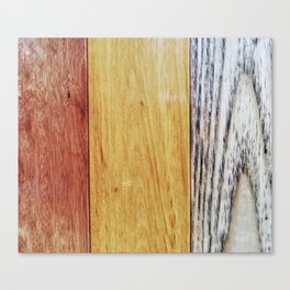 Three-color wood background texture, light brown, dark brown, gray Canvas Print