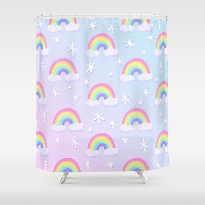 Magical Pastel Rainbows! Shower Curtain