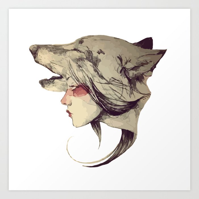 She Wolf Art Print by Mr Panda | Society6
