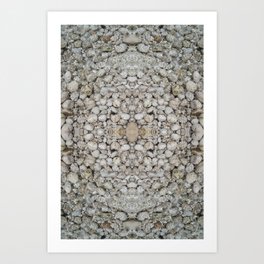 Clear sea water, white stones and symmetry 1 Art Print