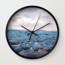 Iceberg Lagoon Wall Clock | Color, Iceberg, Photo, Winter, Iphonex, Iceland, Sunset, Case, Present, Phonecase 