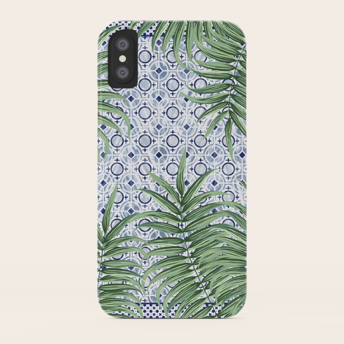 Moroccan Tiles And Palm Leaves Iphone Case By Martaolgaklara Society6