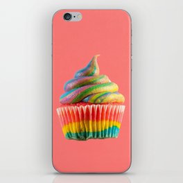 Cupcake Love | Rainbow Swirls on Coral iPhone Skin