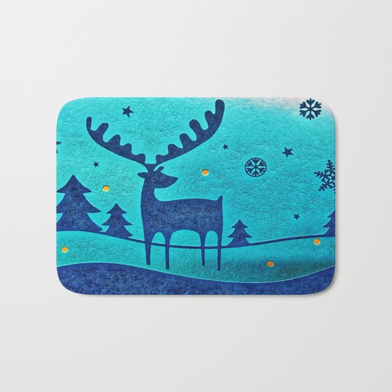 Capri Winter Reindeer Bath Mat