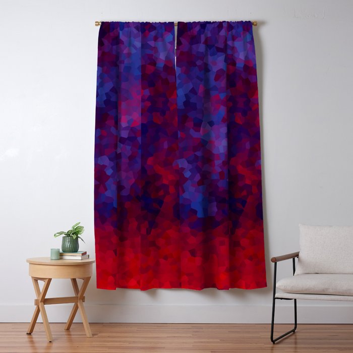 Navy Blue And Red Geometric Abstract Shape Modern Blackout Curtain