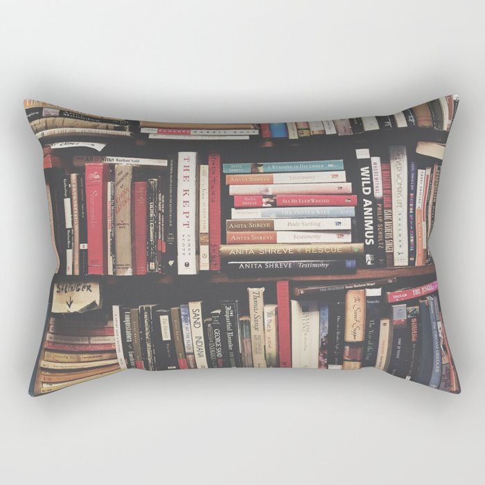 Bookshelf Books Library Bookworm Reading Pattern Rectangular Pillow